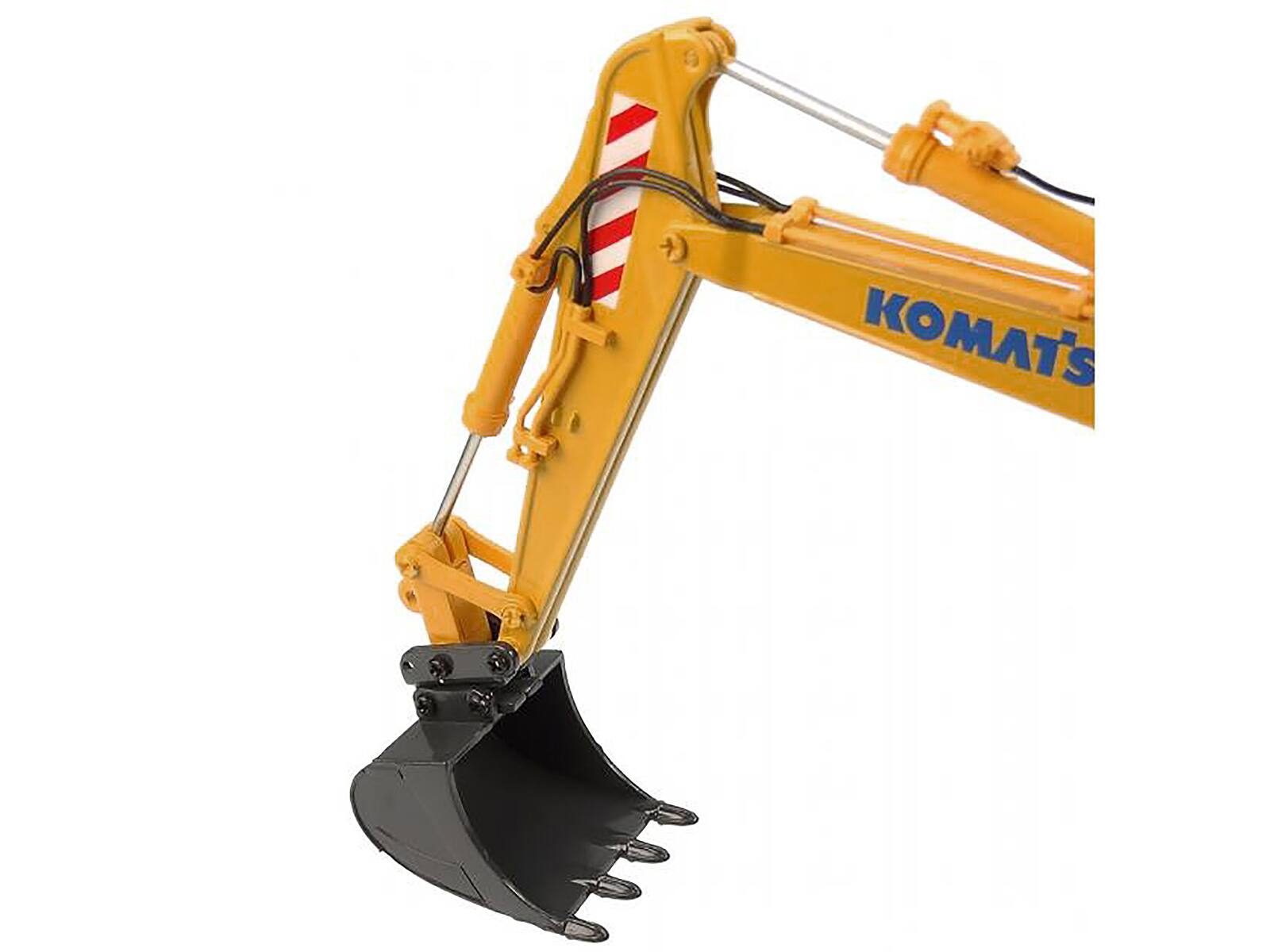 Alt View 5. Universal Hobbies - Komatsu PW180-11 Excavator Yellow with Standard Bucket and Hydraulic Breaker 1/50 Diecast Model by Universal Hobbies.