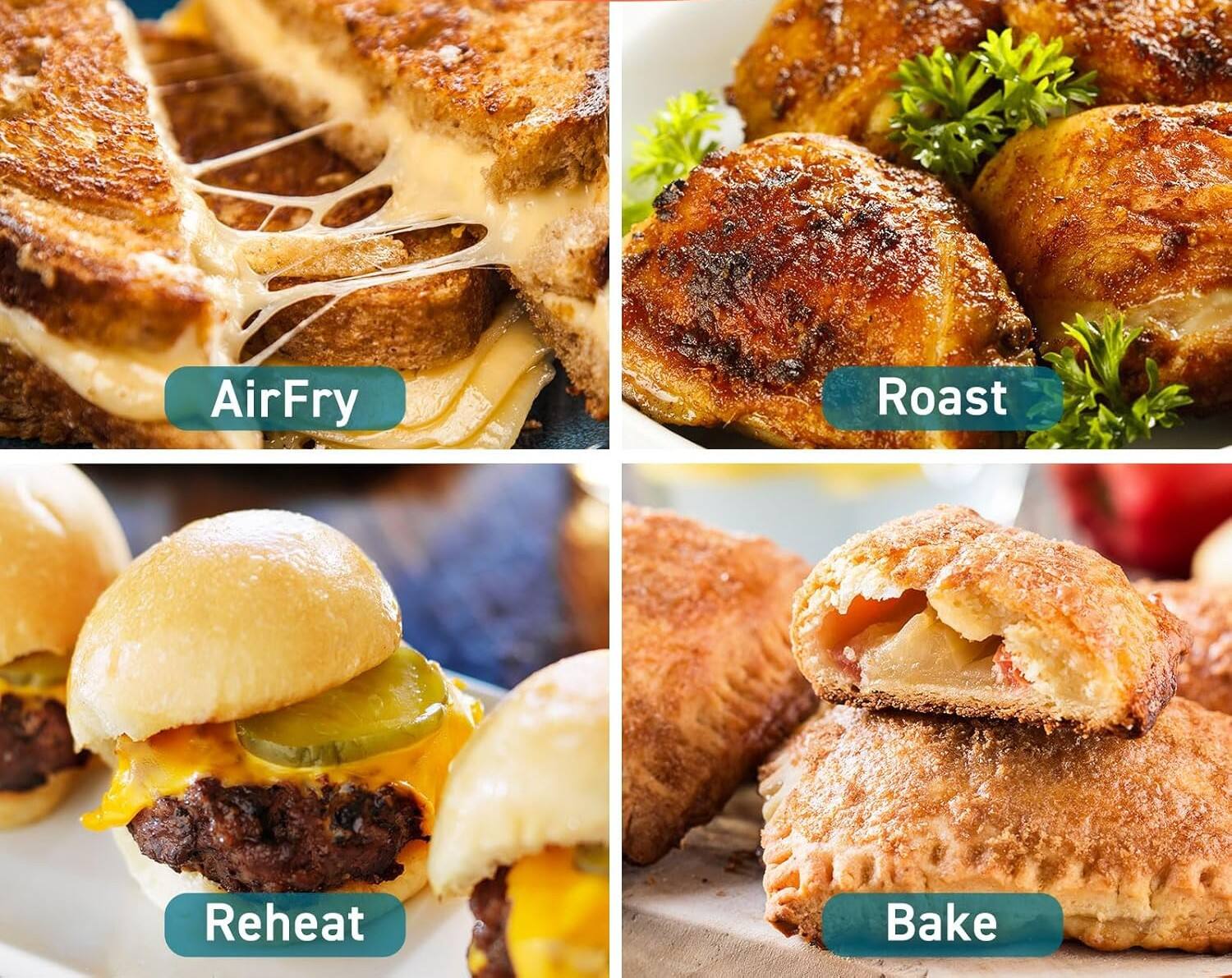 AirFry  
Roast  
Reheat  
Bake
