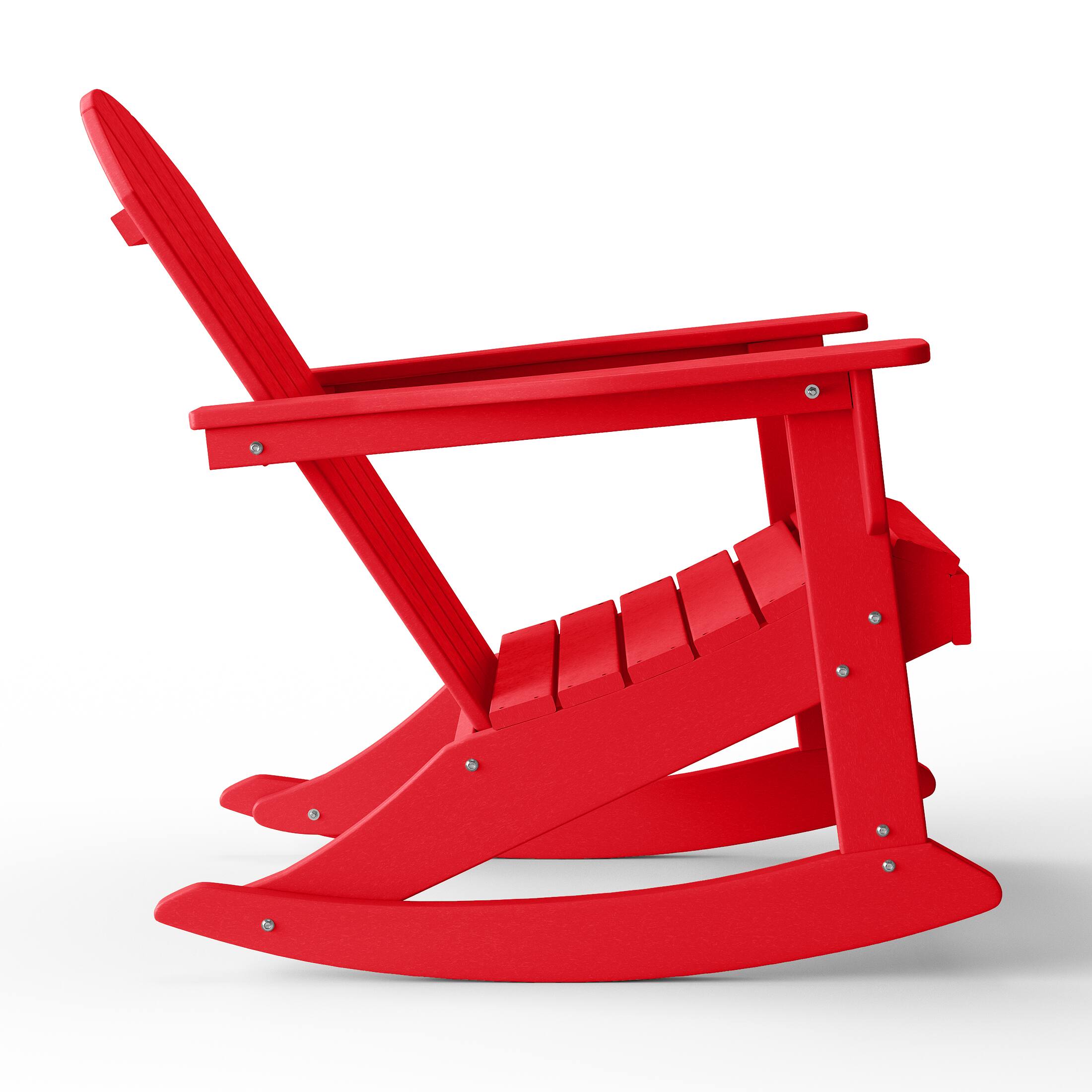 Back. WestinTrends - WestinTrends Malibu Outdoor / Patio Poly Adirondack rocking chair - Red.