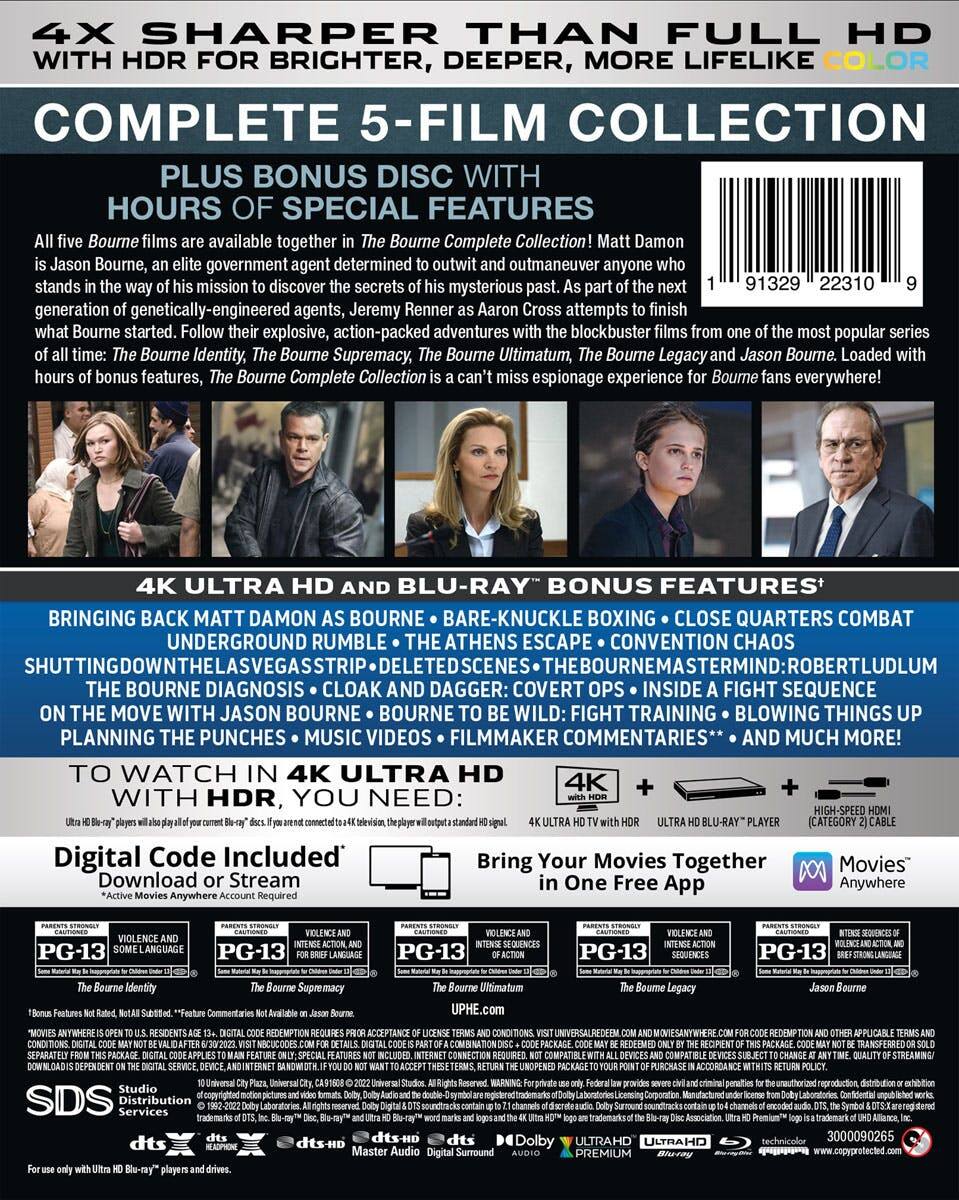 Back. The Bourne Complete Collection (4K UHD) [UHD].