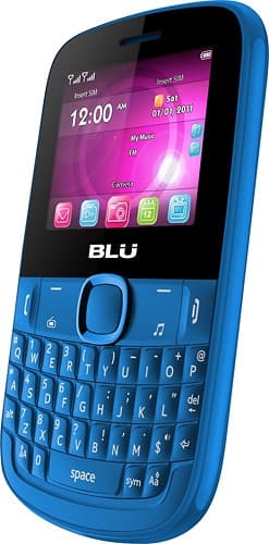 Angle Standard. Blu - Tattoo S Mobile Phone (Unlocked) - Blue.