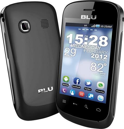 Angle Standard. Blu - Dash 3.2 Mobile Phone (Unlocked) - Black.