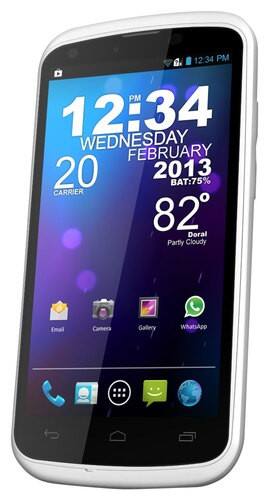 Front Standard. Blu - Tank 4.5 Cell Phone (Unlocked) - White.