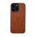 Back. LUMAZI - Handmade, Full Grain Leather, MagSafe iPhone 16 Pro Max Case - Sienna.