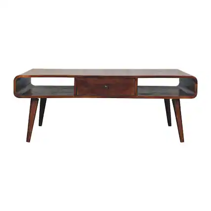 Front. Artisan Furniture - Avora 2 Drawer Chestnut Coffee Table, Brown - Brown.