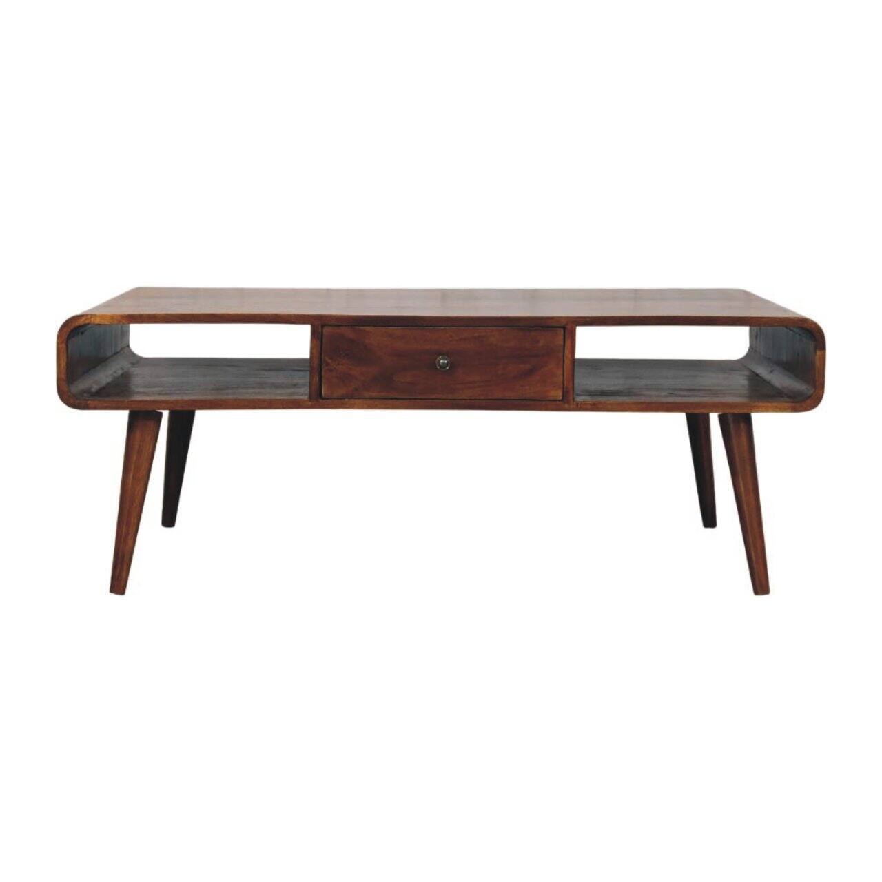 Front. Artisan Furniture - Avora 2 Drawer Chestnut Coffee Table, Brown - Brown.