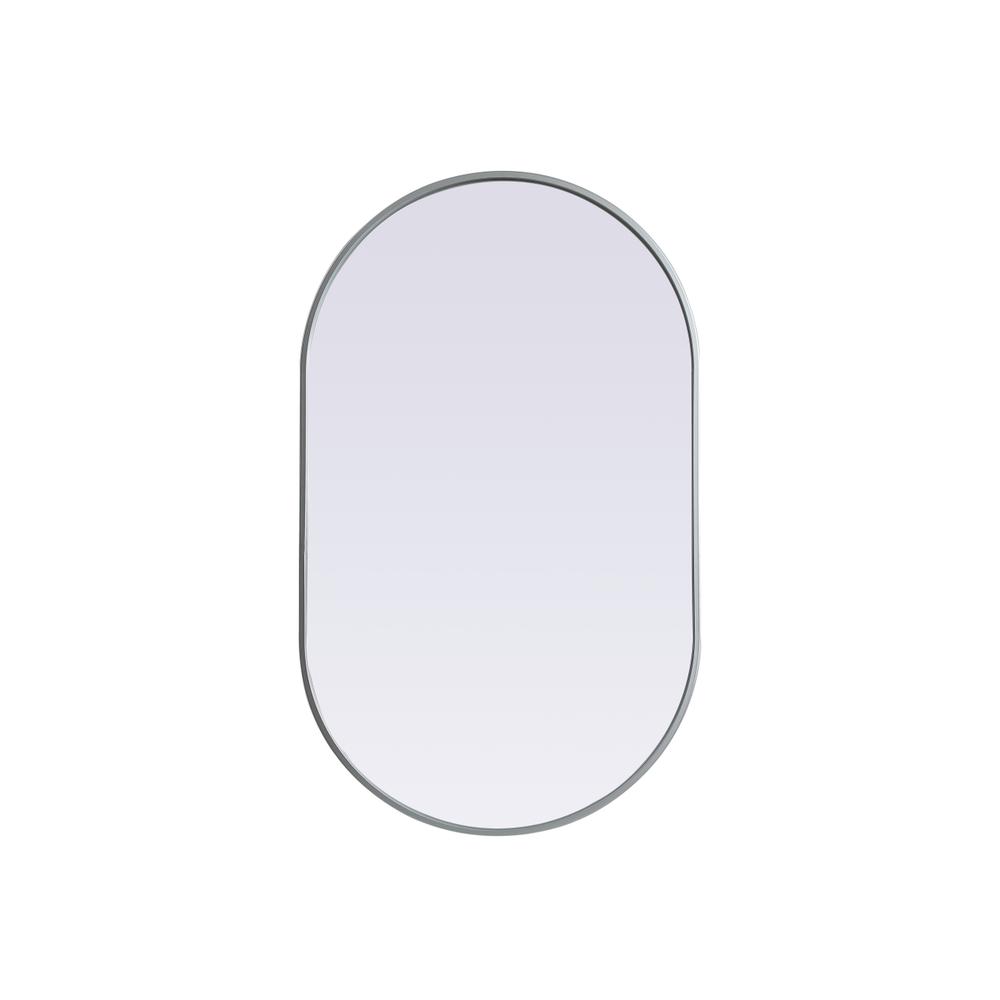 Alt View 7. Elegant Decor - Metal Frame Oval Mirror 24x40 Inch in Silver - Silver.