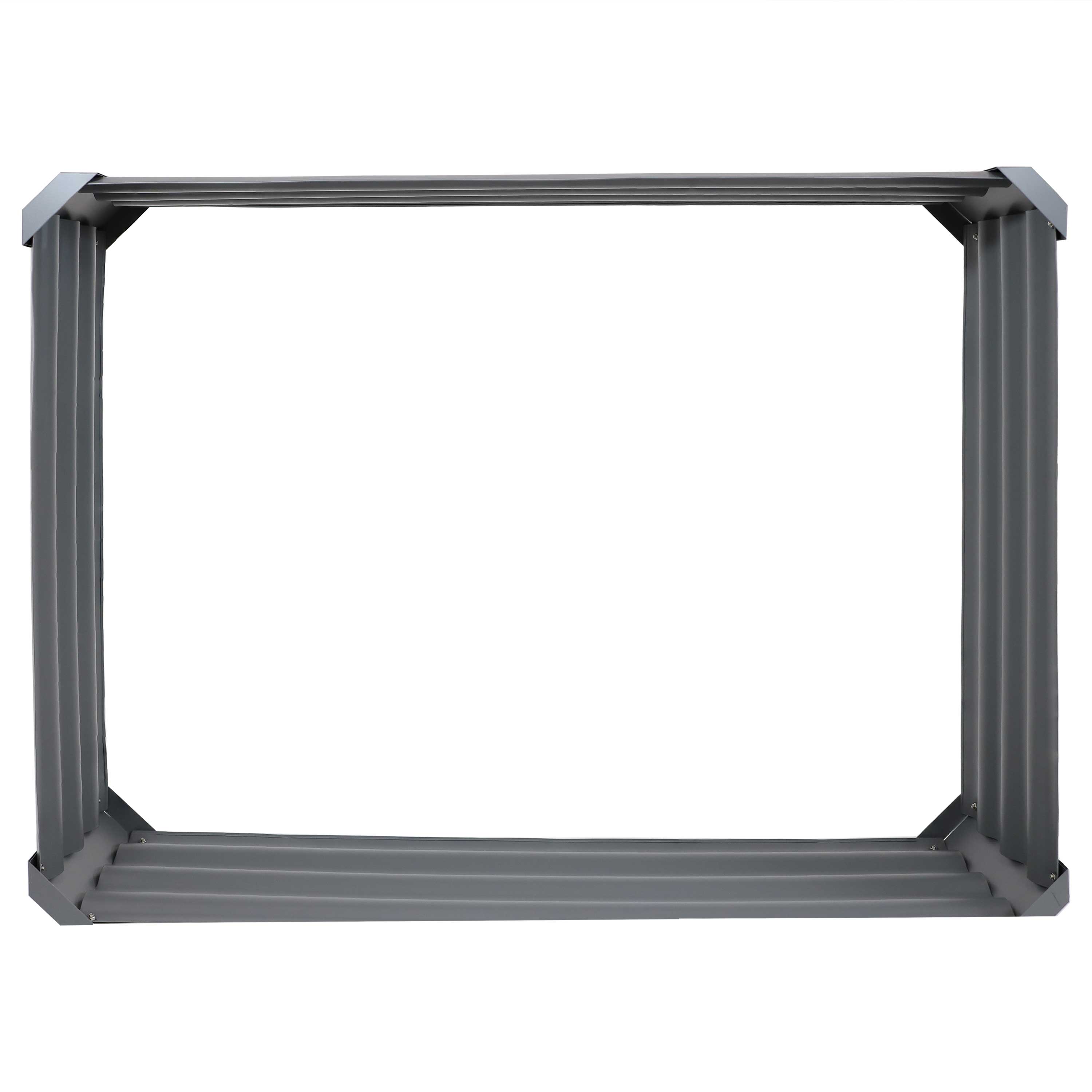 Alt View 8. Sunnydaze - Powder-Coated Steel Rectangle Raised Garden Bed - 47 in - Gray.