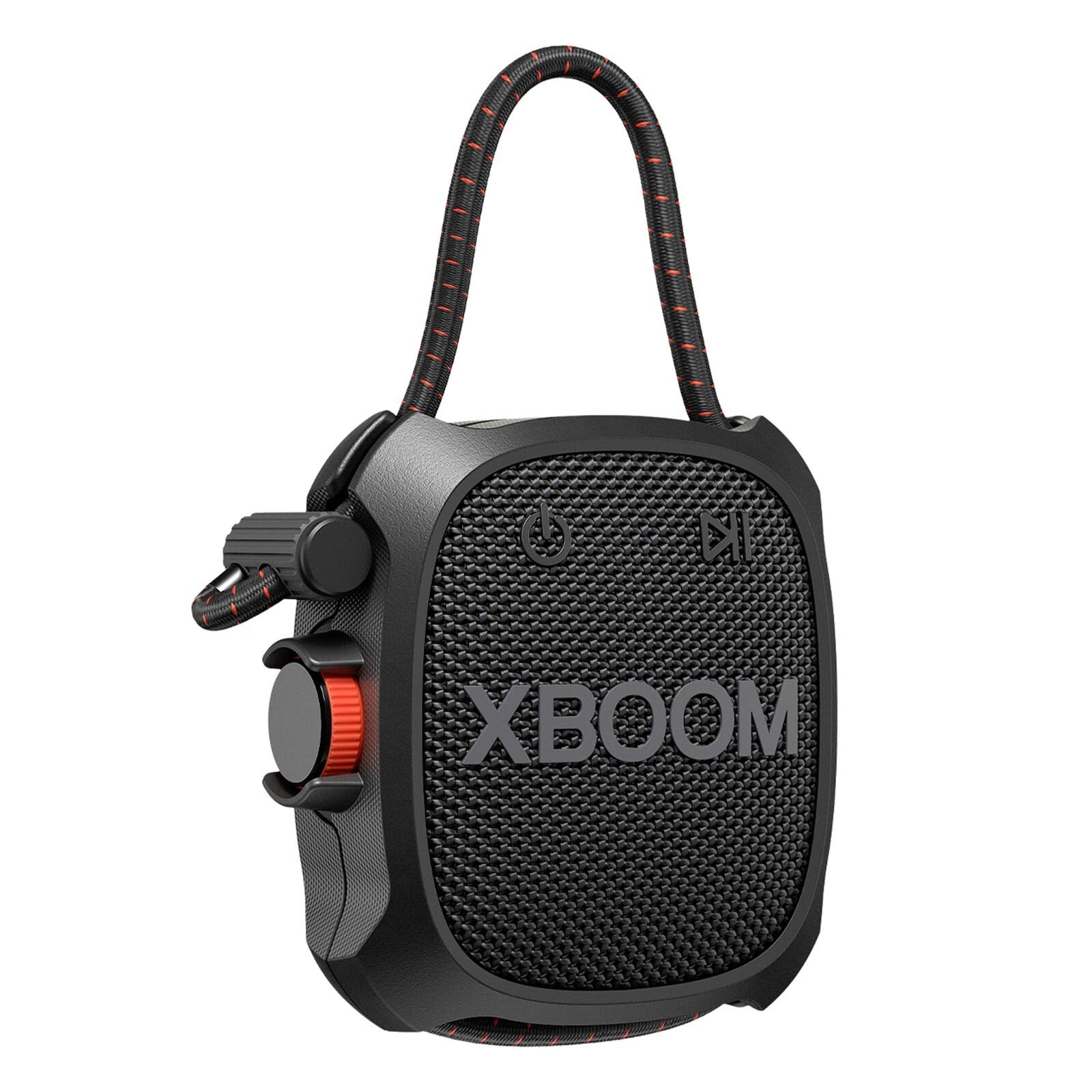 Left. LG - LG XBOOM Go XG2T Portable Bluetooth Speaker System - 5 W RMS - Google Assistant, Siri Supported - Black - Battery - Black.