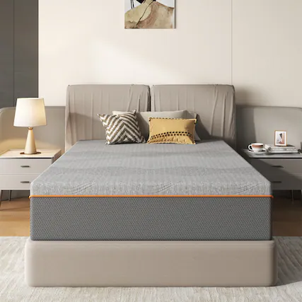 Front. Ecooso - Twin 10" Gel Memory Foam Mattress in a Box, Medium Firm, Pressure Relief, Cooling, Fiberglass-Free, CertiPUR-US - Grey.