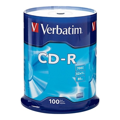 Verbatim CD-R Discs - 700MB/80min - 100 Pack Spindle