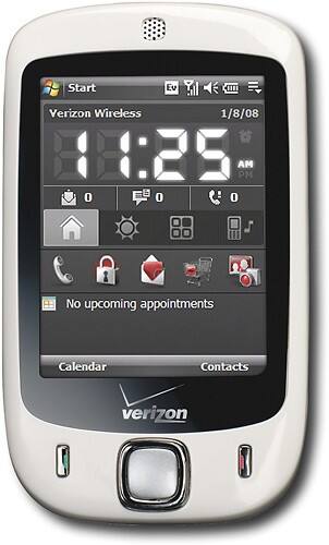 Front Standard. Verizon - HTC XV6900 Cell Phone - White.