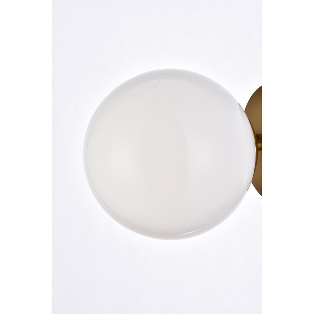 Alt View 4. Living District - Mimi six inch dual flush mount and bath sconce in brass with frosted glass - Brass And Frosted White.