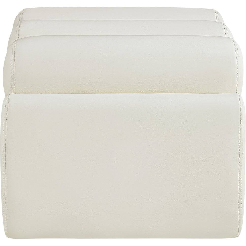 Alt View 3. Meridian Furniture - Rumble Cream Vegan Leather Bench - Beige.