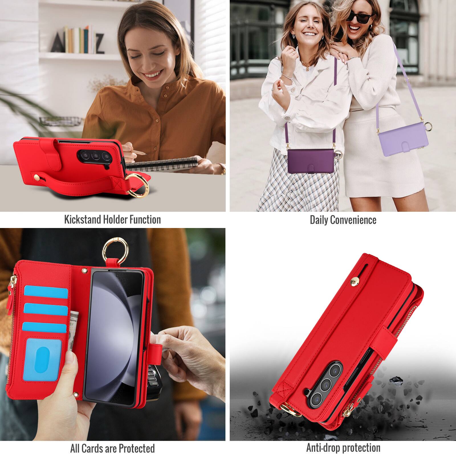 - Kickstand Holder Function
- Daily Convenience
- All Cards are Protected
- Anti-drop protection