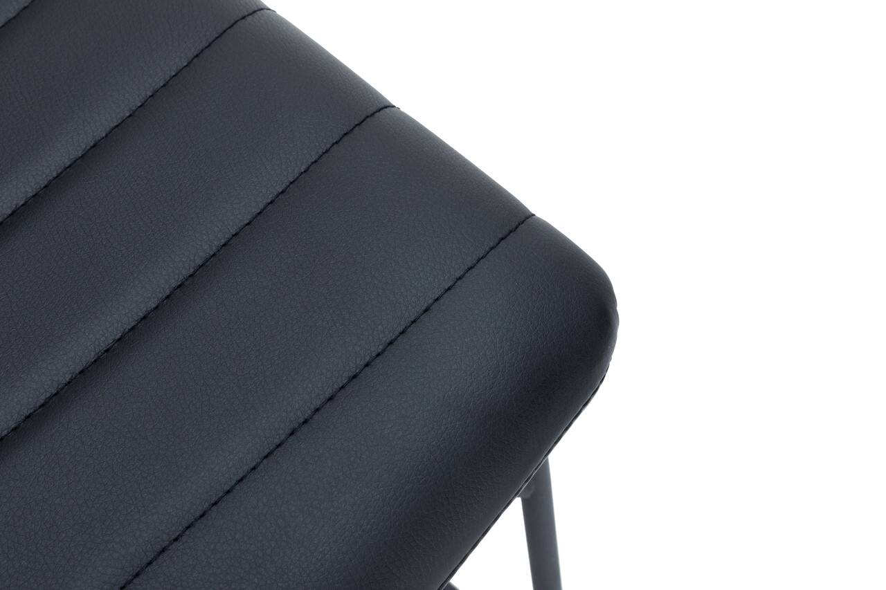 Alt View 8. LeisureMod - Zylar Office Guest Chair with PU Leather, Foam Cushion & Stainless Steel Base - Black.