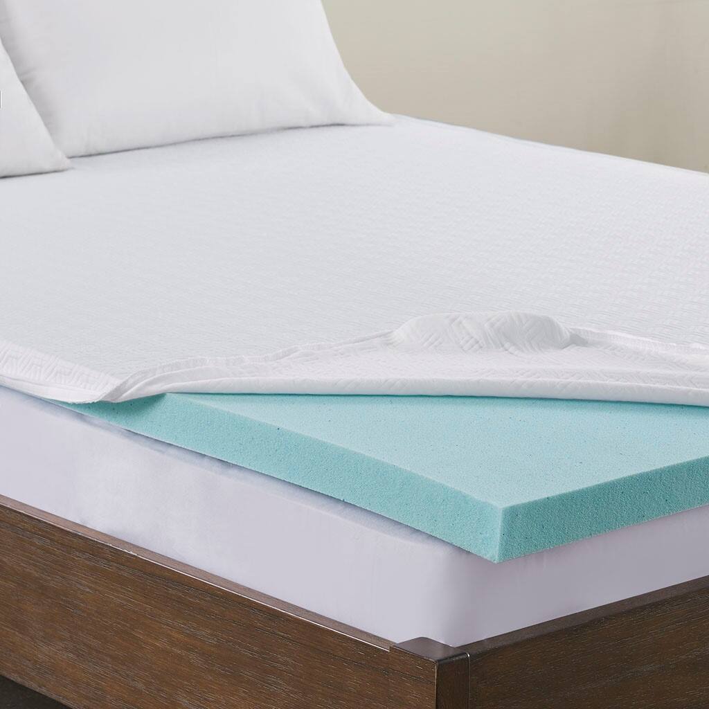 Alt View 3. Gracie Mills - Gracie Mills Arroyo 2-inch Gel Memory Foam Mattress Topper with 3M Moisture-Wicking Cover - White.