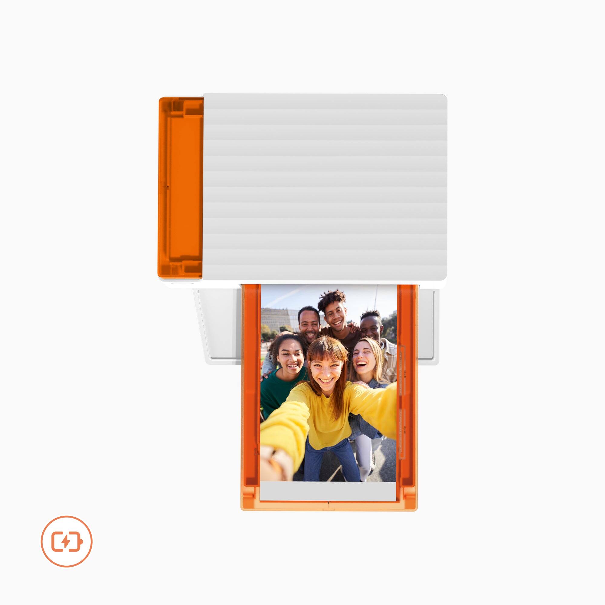 Left. Liene - Liene Amber M210 4x6 Inch Photo Printer with 10 sheets 4x6 paper & 10 sheets 3x3 paper & 1 ink cartridges, w/ Battery - White.