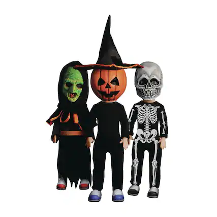 Front. Mezco Toyz - LDD Presents Halloween III Season of the Witch Trick-or-Treaters Boxed Set - Orange.