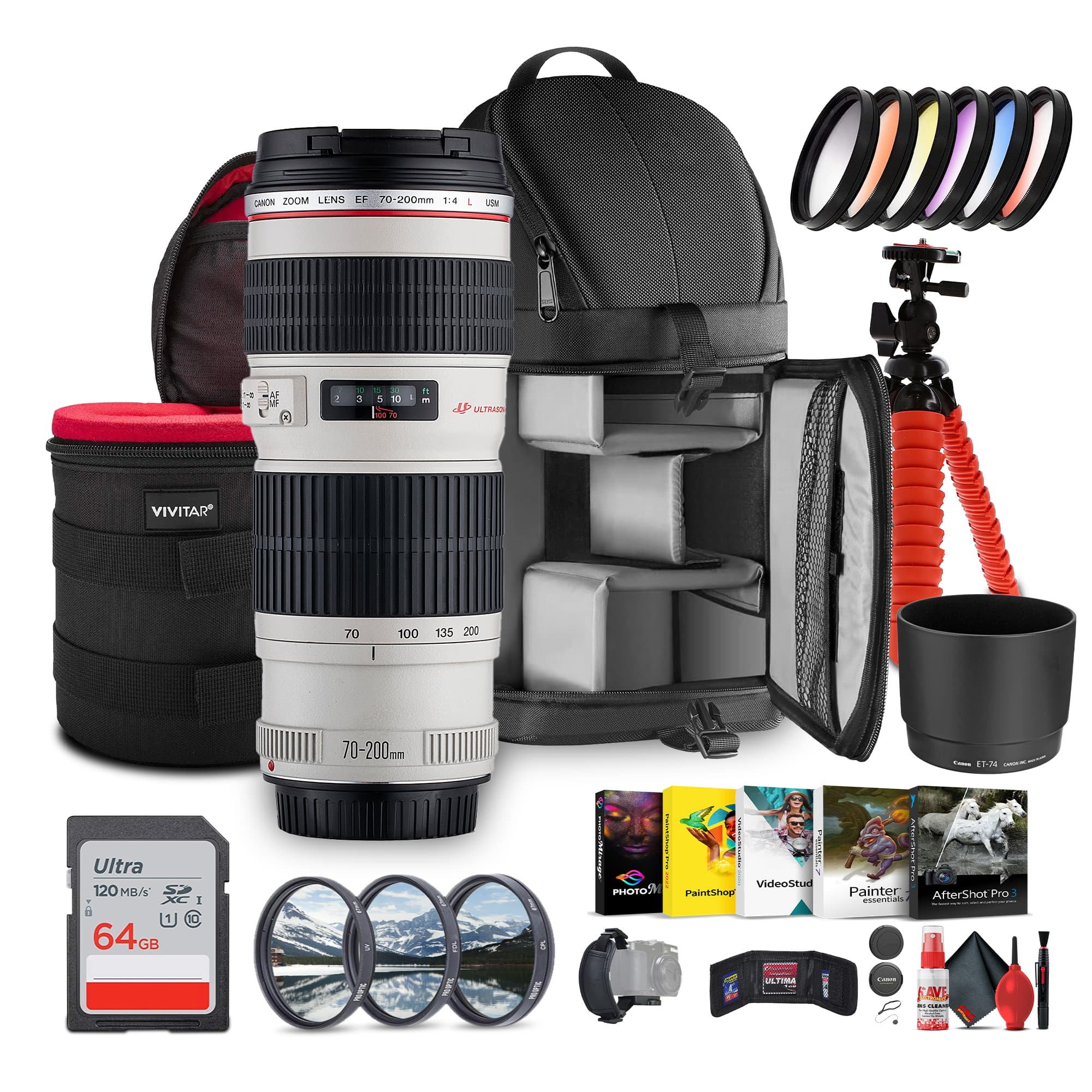 EF 70-200mm f/4L USM Lens | Lightweight L-Series Telephoto Zoom for Canon DSLR Cameras | (International Version) - Black