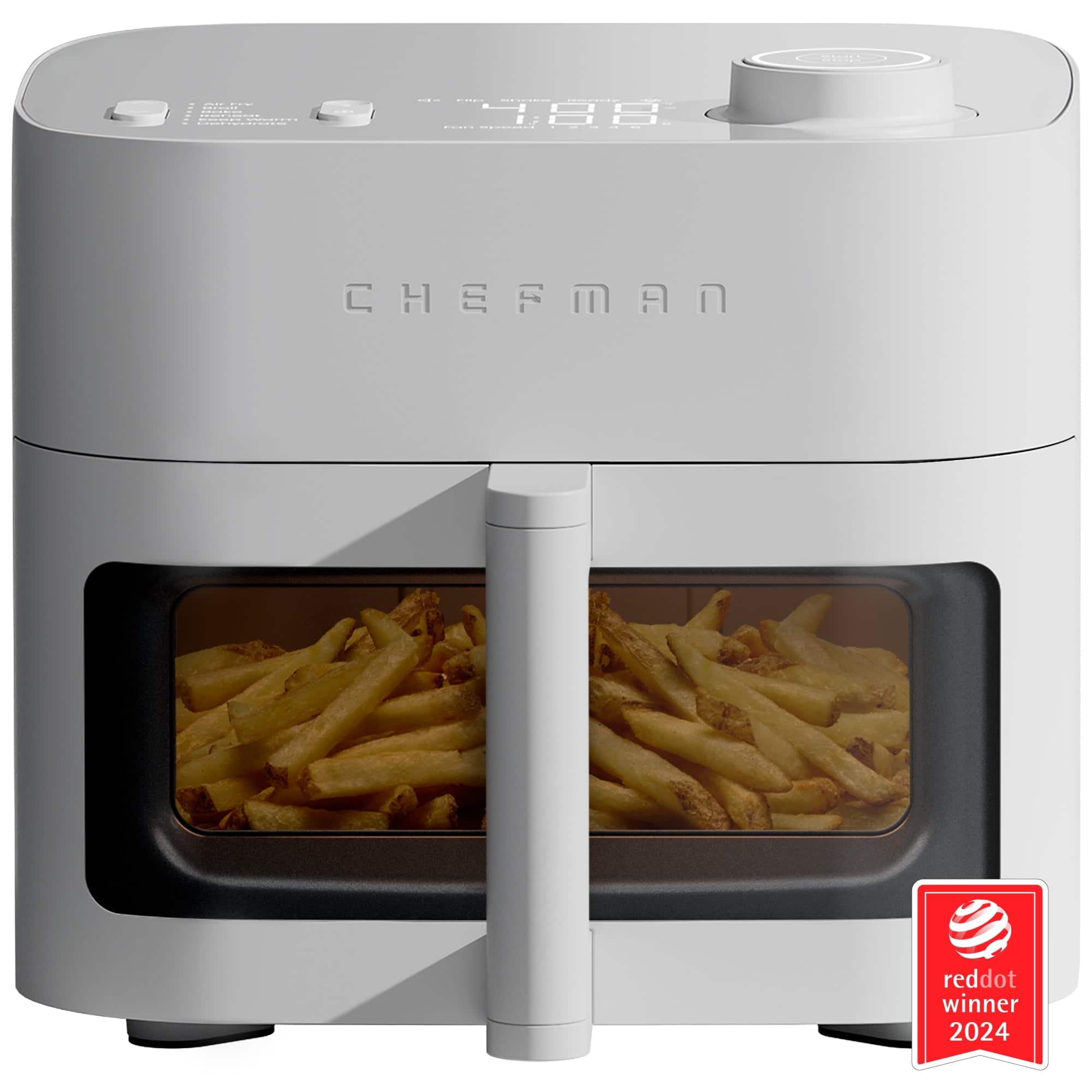 Chefman - Crispinator 8-Quart Air Fryer with Powerful DC Motor & 450°F Max Temp - Concrete
