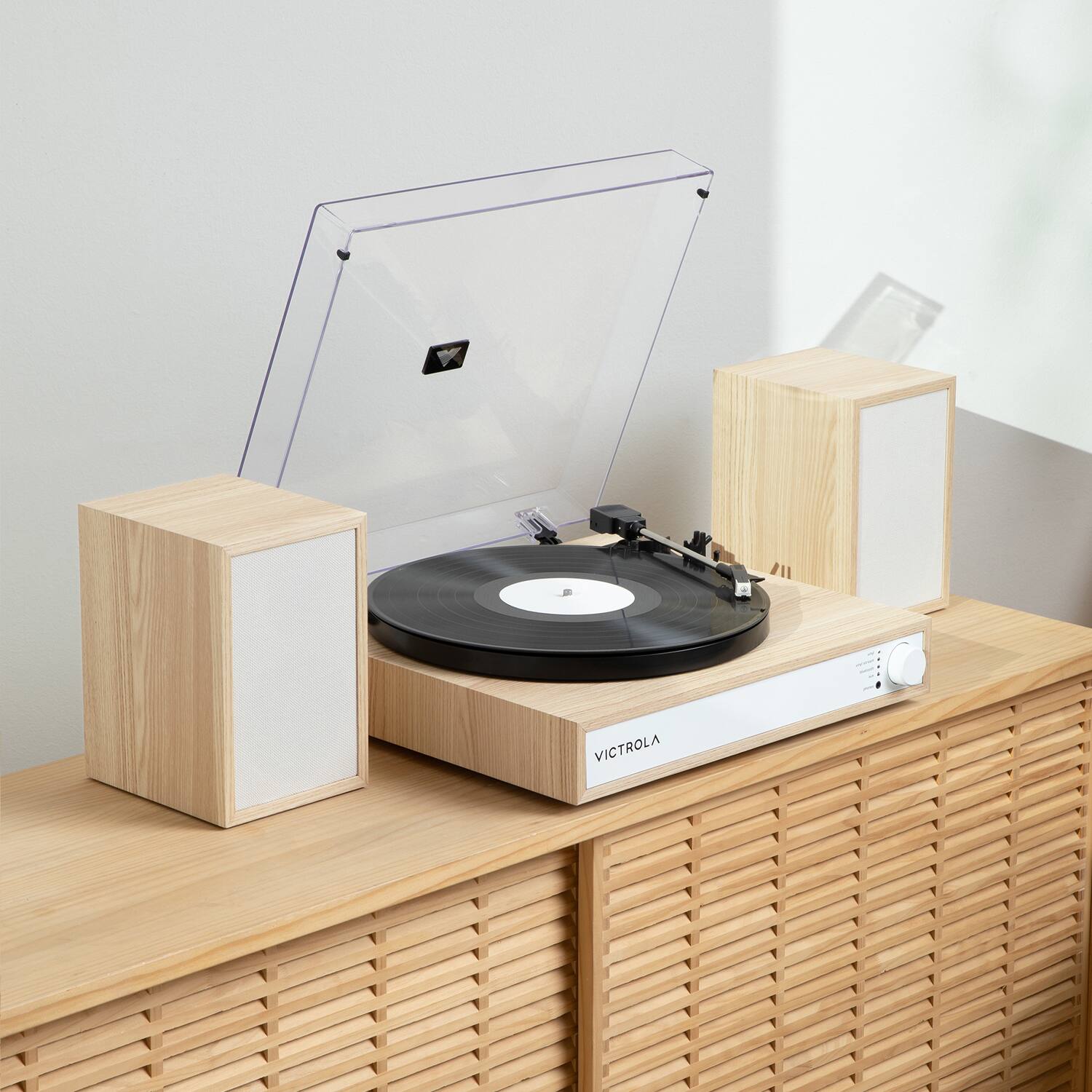 Alt View 16. Victrola - Victrola Harmony Bluetooth Turntable System with Speakers - Natural.
