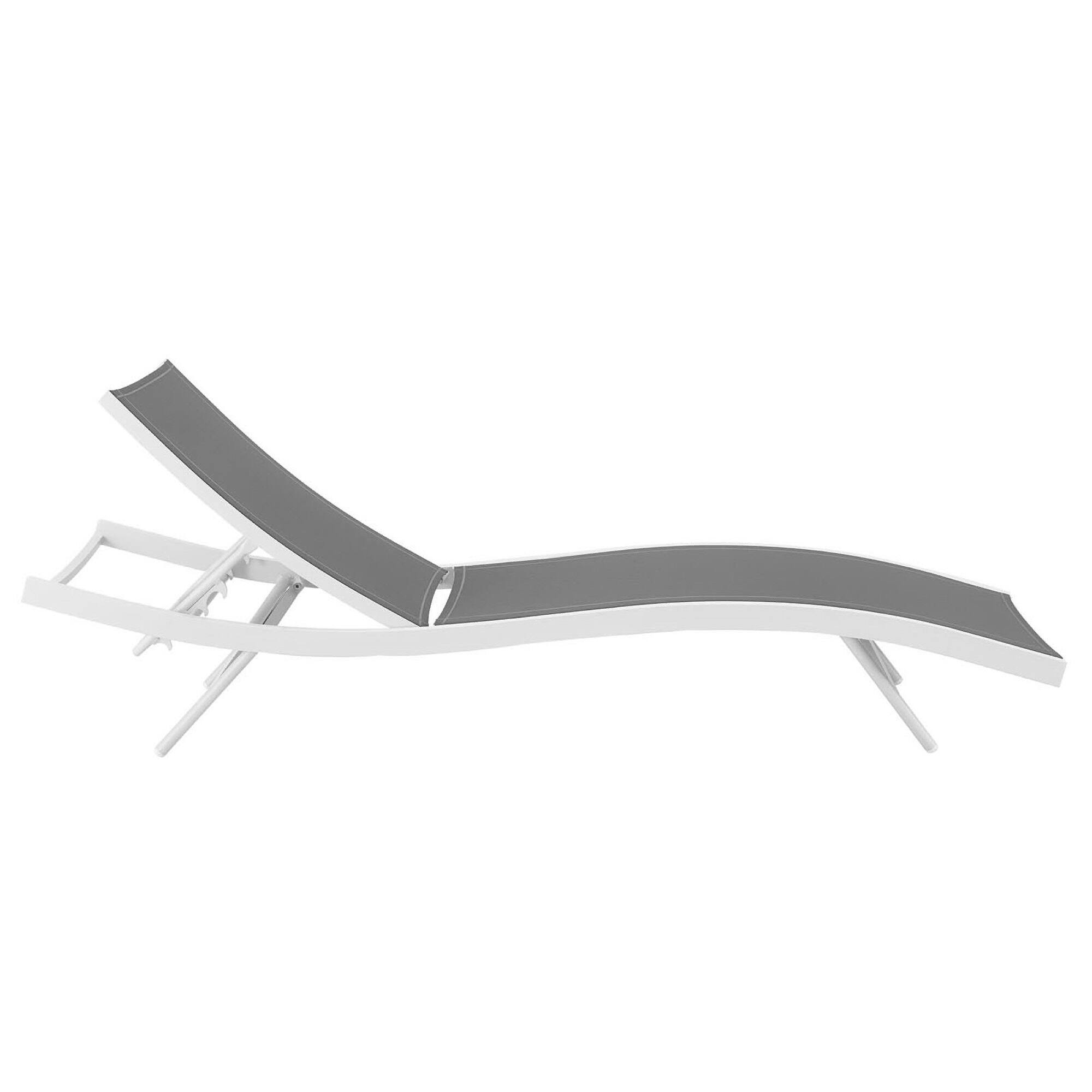 Alt View 1. Modway - Glimpse Outdoor Patio Mesh Chaise Lounge Chair by Modway - White Gray.