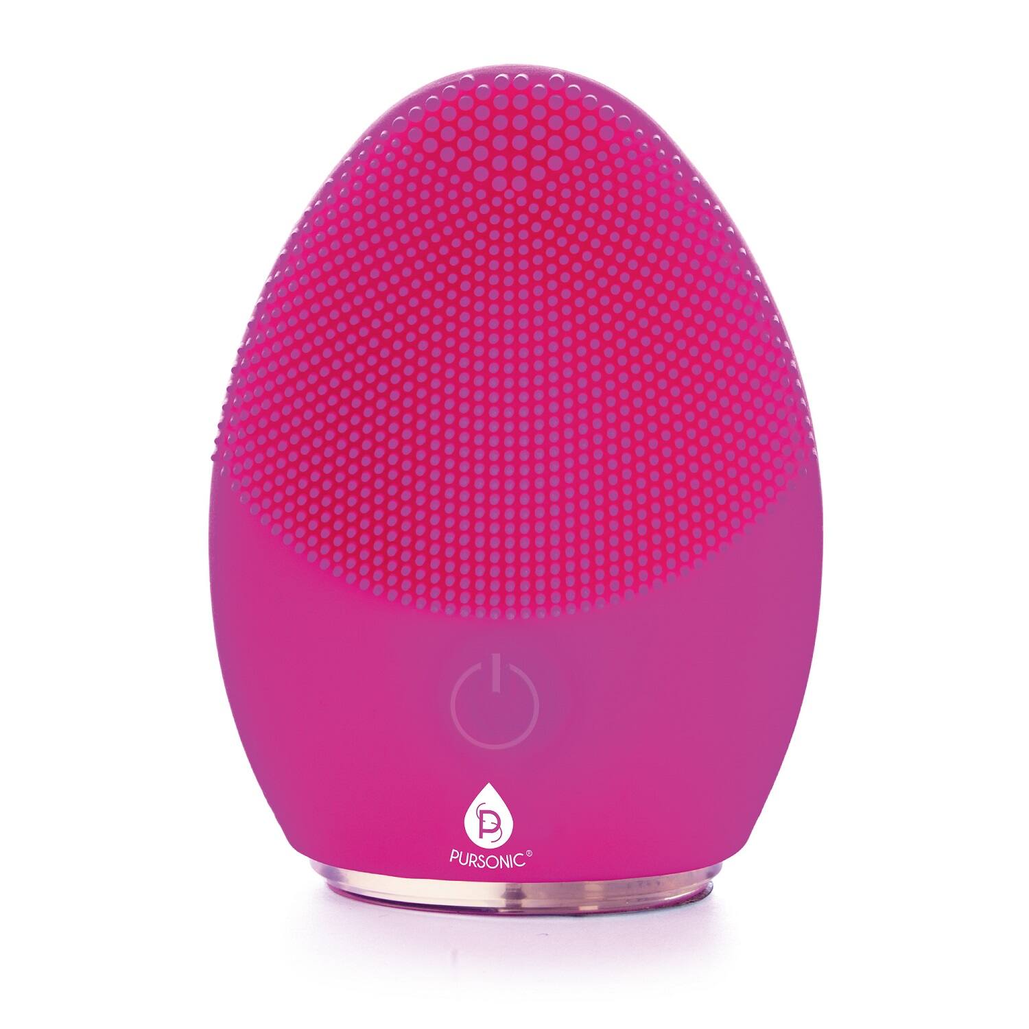 Angle. Pursonic - Silicone Exfoliating Facial Cleansing Brush - Pink.