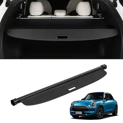Front. VEVOR - Retractable Cargo Cover for Toyota, Upgraded Waterproof Trunk Cover Security Shield Shade - Black.