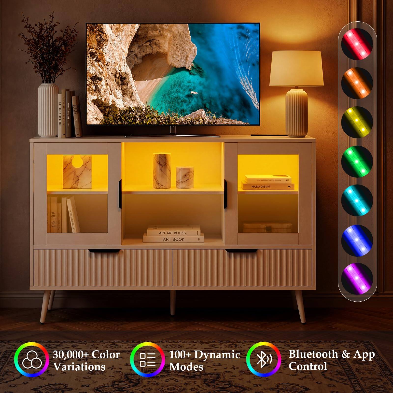 - 30,000+ Color Variations
- 100+ Dynamic Modes
- Bluetooth & App Control