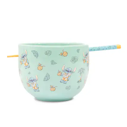 Front. Disney - Disney Lilo & Stitch Hawaiian Icons 20-Ounce Ramen Bowl and Chopstick Set - Multi-Colored.