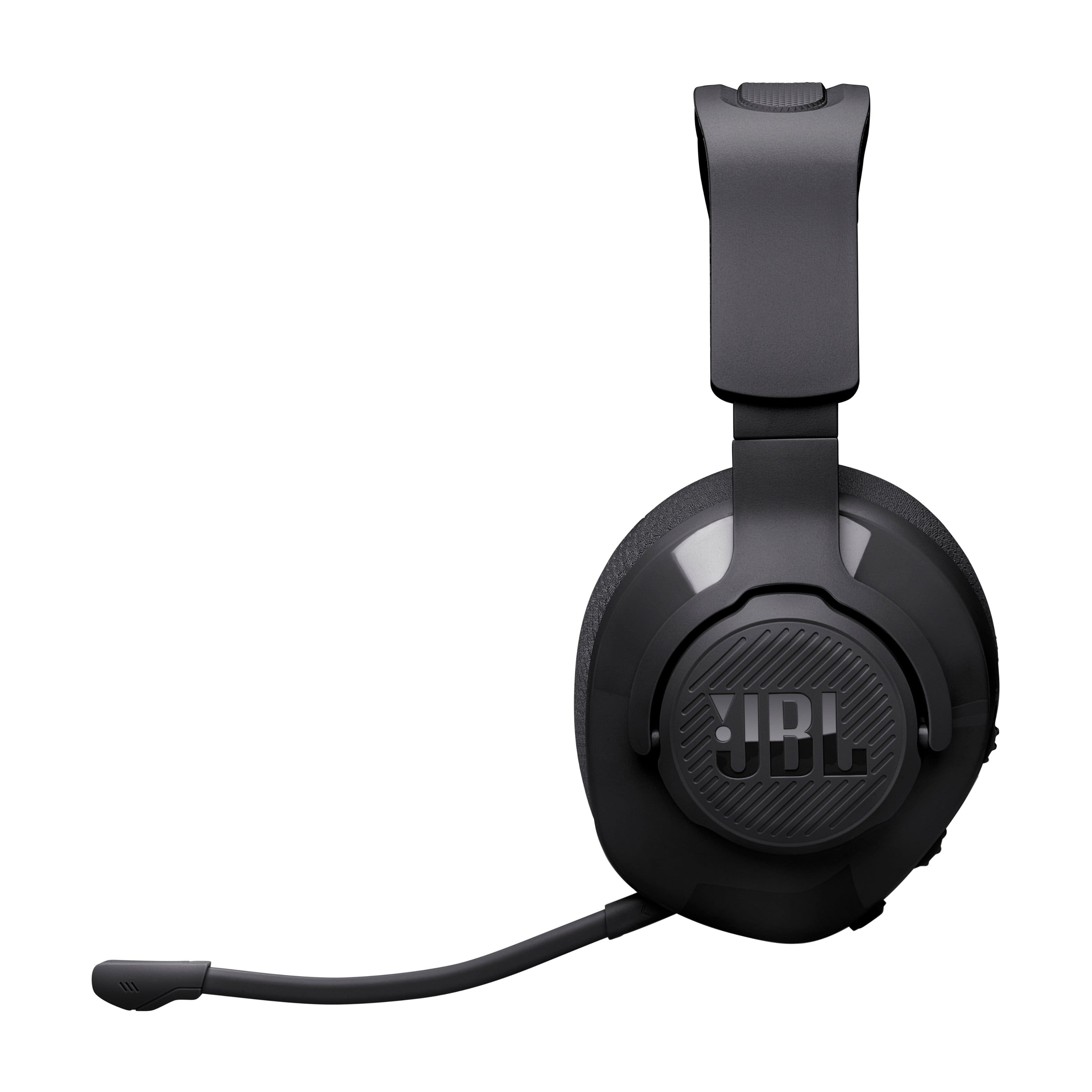 Left. JBL - Quantum 360X Wireless over-ear gaming headset with detachable boom mic - Black.