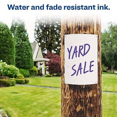 Water and fade resistant ink.

YARD SALE