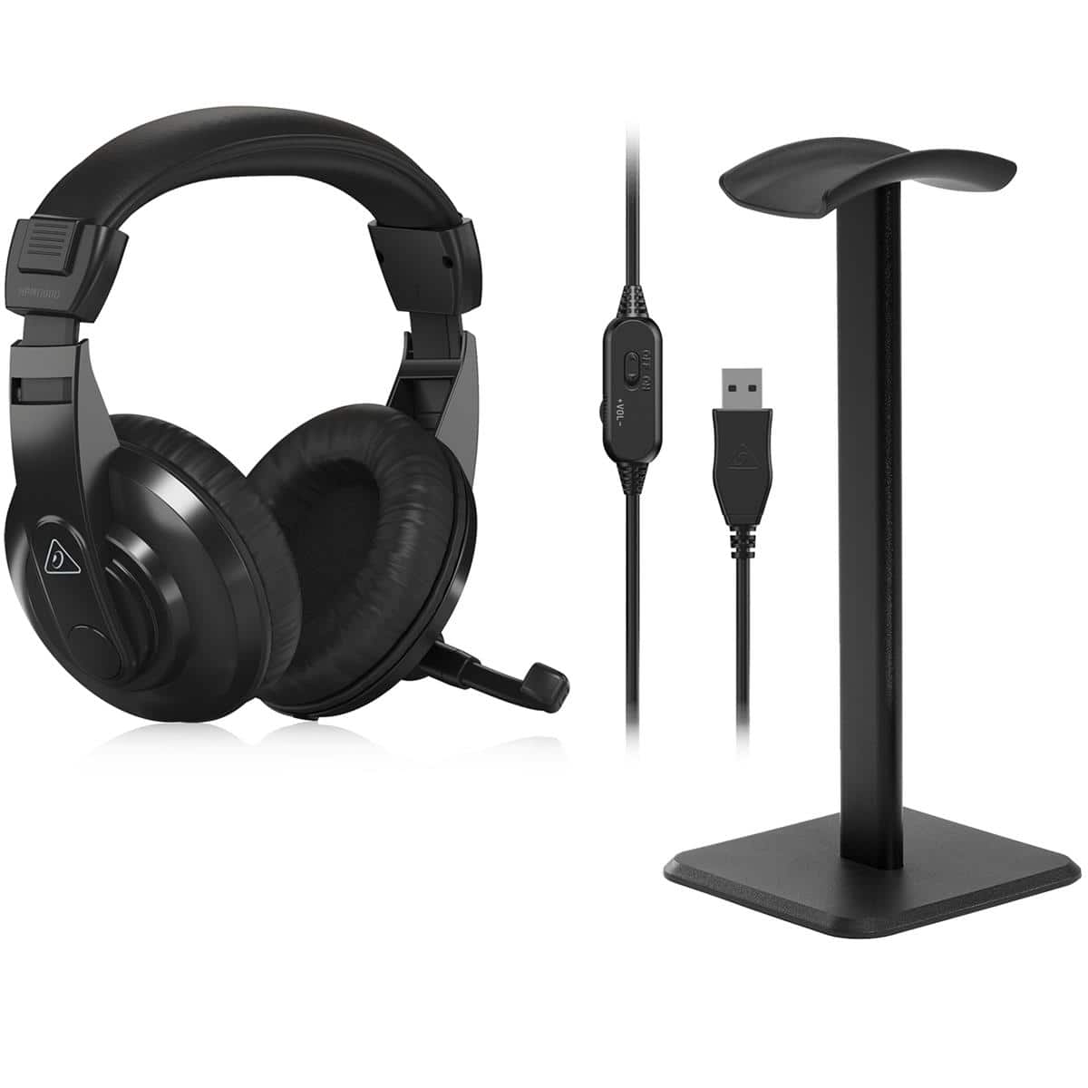 Bundle - Behringer - HPM1100U Closed-Back Multi-Purpose USB Stereo Headset WITH TURNSTILE DESKTOP HEADPHONE STAND
