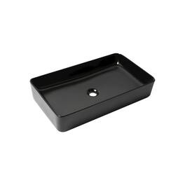Alfi - Matte 24" Modern Rectangular Above Mount Ceramic Sink - Black