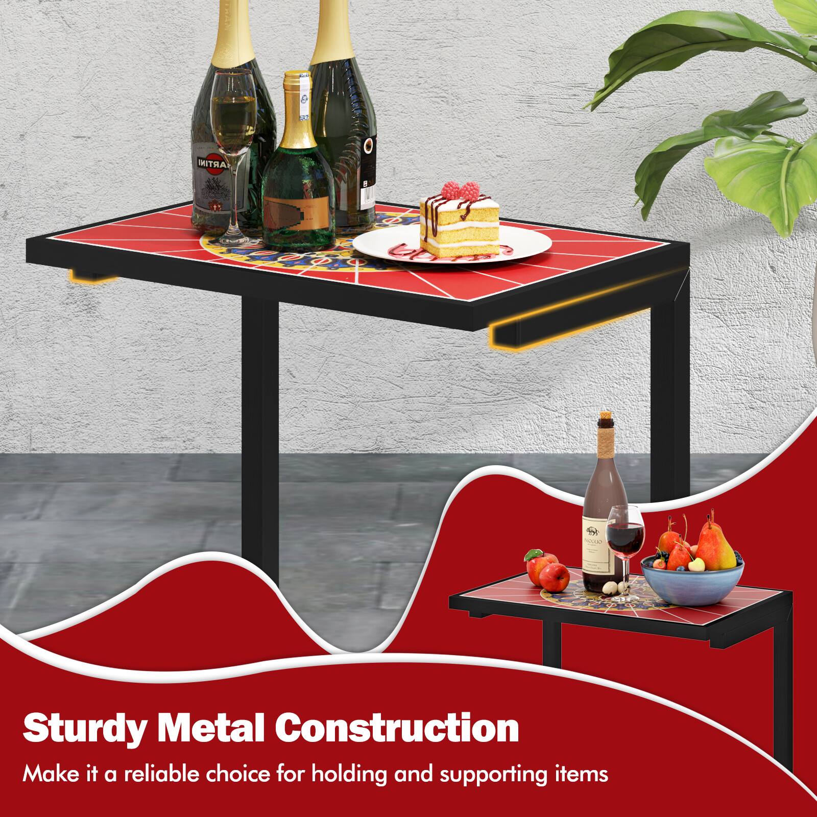 Sturdy Metal Construction  
Make it a reliable choice for holding and supporting items