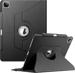 Fintie - Rotating Case for iPad Pro 12.9 6th/5th/4th/3rd Generation 360° Swivel Stand Shockproof Protective Cover Sleep/Wake - Black