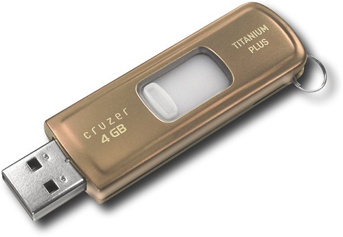 Best Buy SanDisk Cruzer Titanium Plus 4GB USB 2.0 Flash Drive SDCZ28