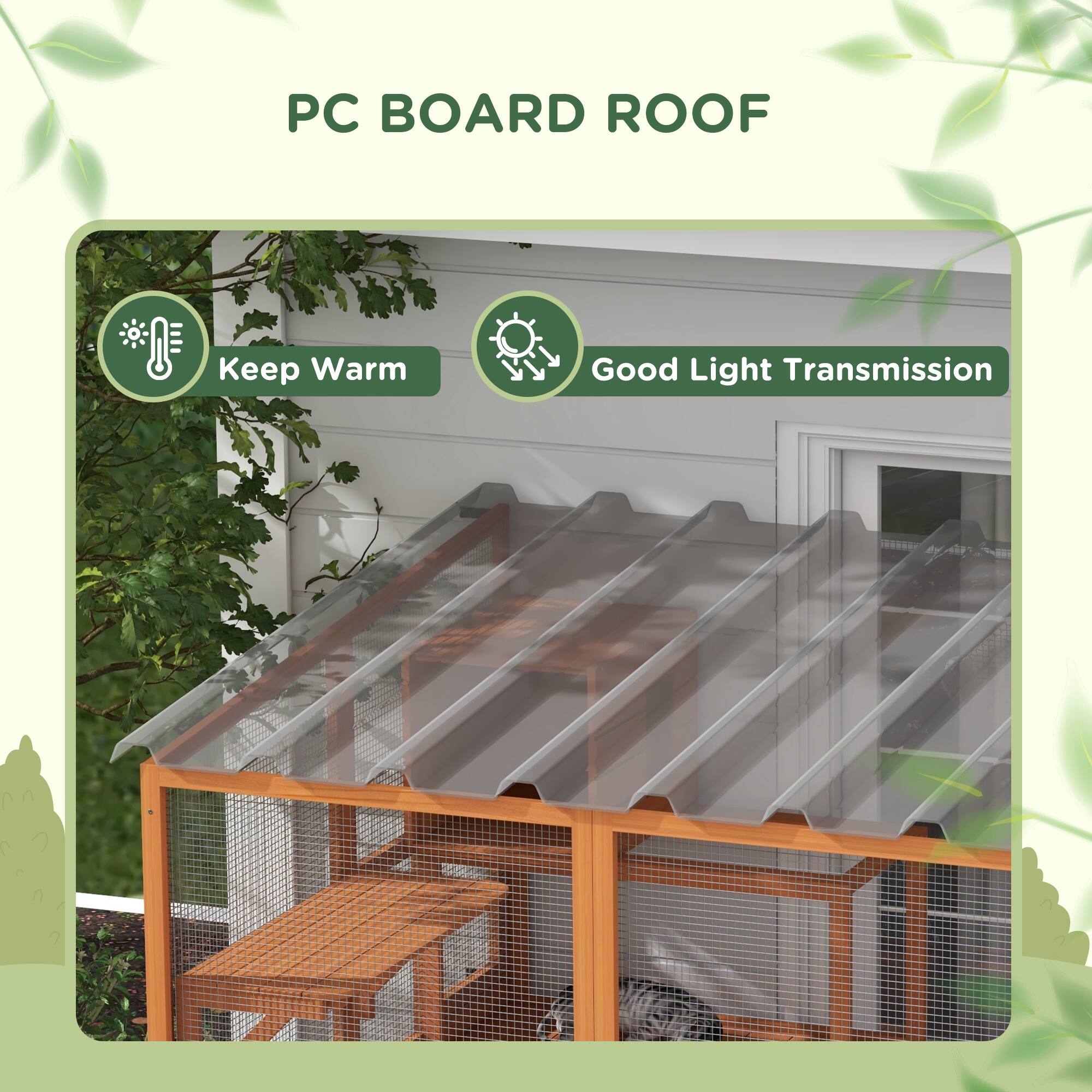 PC BOARD ROOF

- Keep Warm
- Good Light Transmission