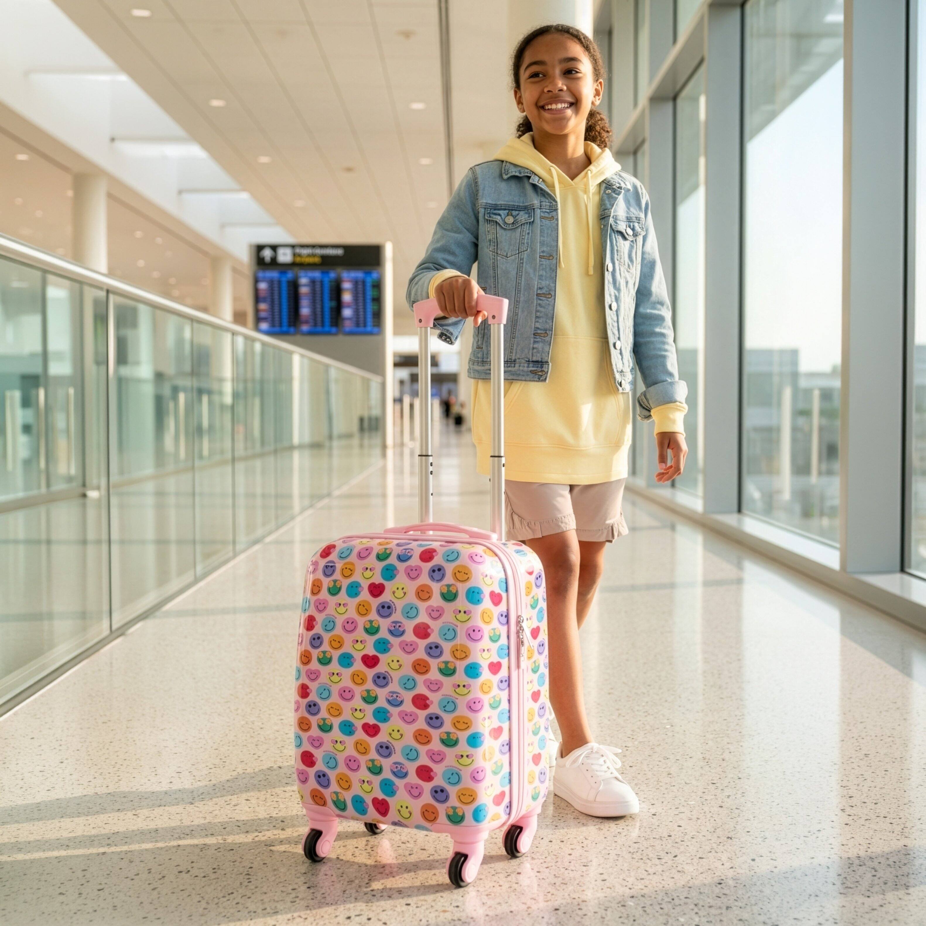 Alt View 6. Smiley World - 18" Airline Approved Carry-on Suitcase - Cool to be Happy.