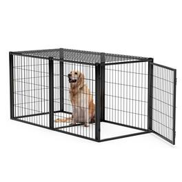 Dexmalle - Dexmalle-63" Dog Kennel for Small Medium Dogs-Iron,Black