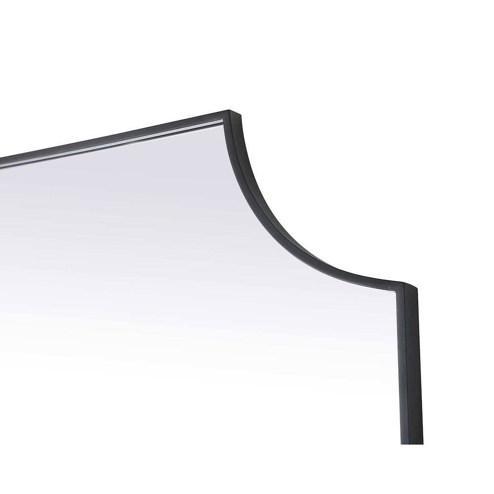 Left. Elegant Kitchen and Bath - Notched Metal Mirror 36x42 inch in Black - Black.