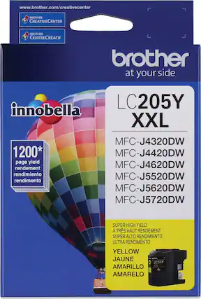 Front. Brother - LC205Y XXL Super High-Yield Ink Cartridge - Yellow.