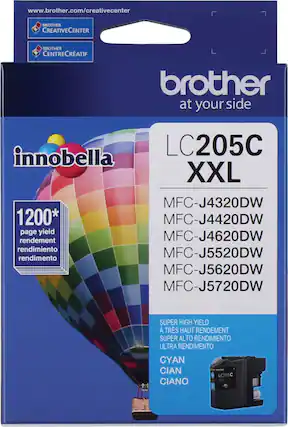 Front. Brother - LC205C XXL Super High-Yield Ink Cartridge - Cyan.