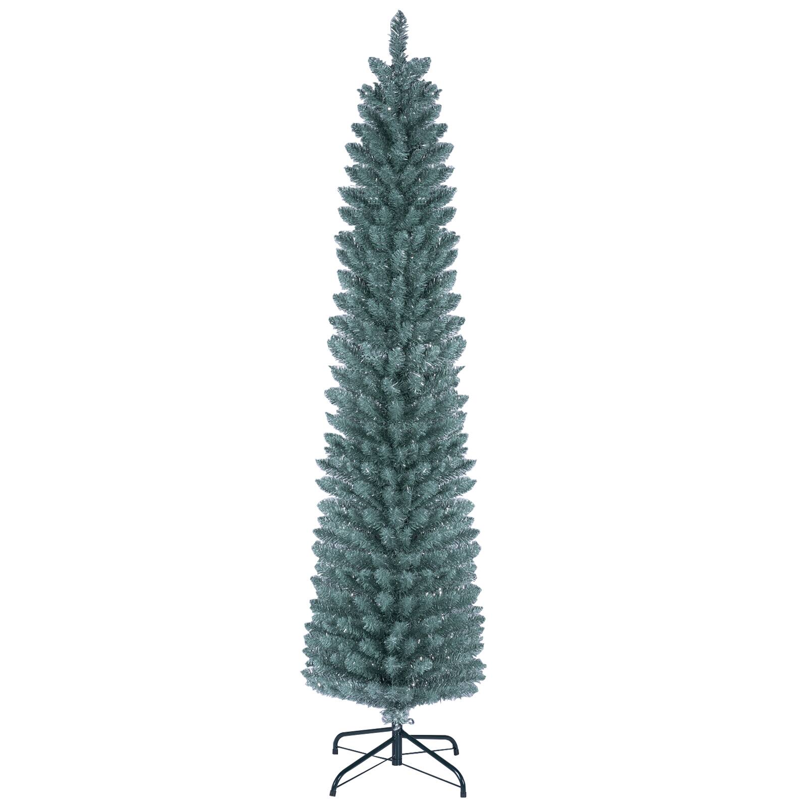 Costway 6 FT Artificial Pencil Christmas Tree with 320 Lush Branch Tips ...