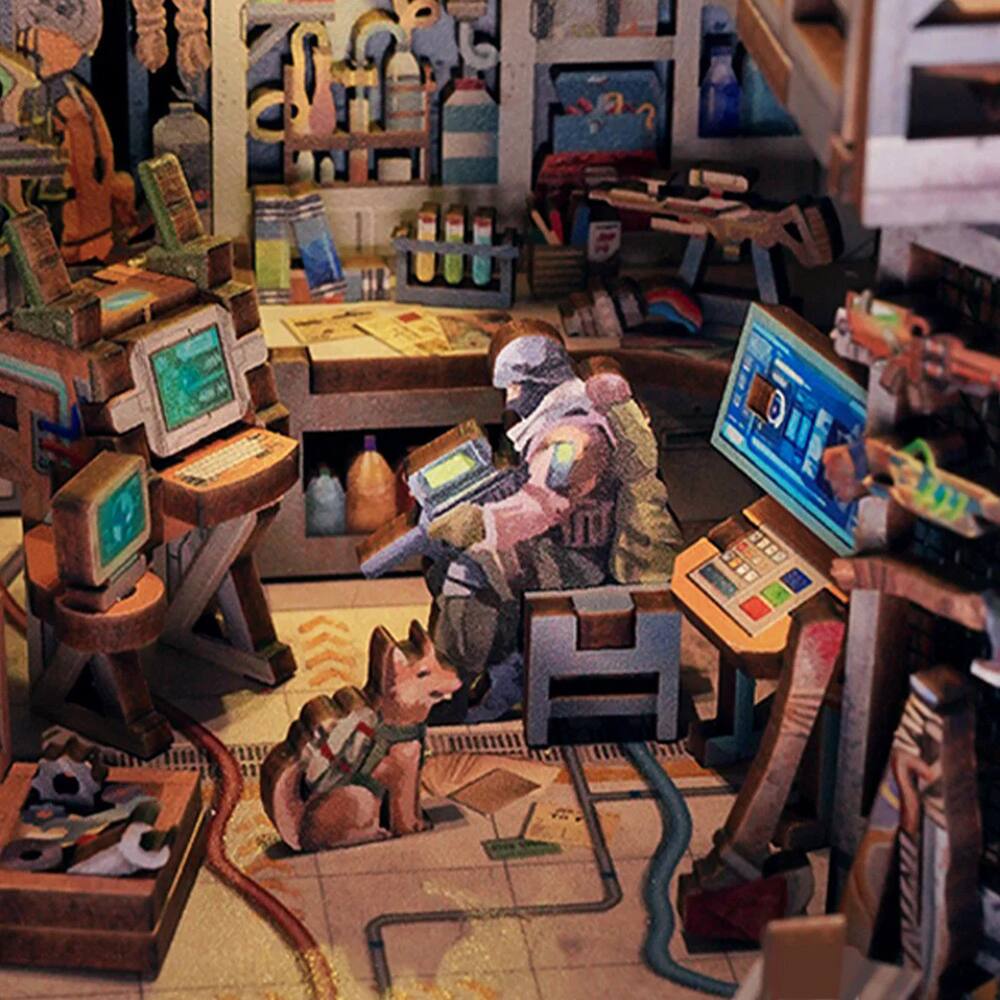 Left. 3D Puzzle - DIY 3D Book Nook Kit: Haven Zero 448pcs.