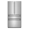 Front. KitchenAid - 30 Cu. Ft. French Door Refrigerator with Interior Water and Ice and FreshChill Full-Width Refrigerated Drawer - PrintShield Stainless.