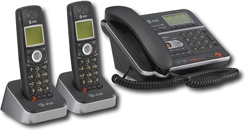 Angle Standard. AT&T - Corded Phone with 5.8GHz Cordless Handsets and Digital Answering System.