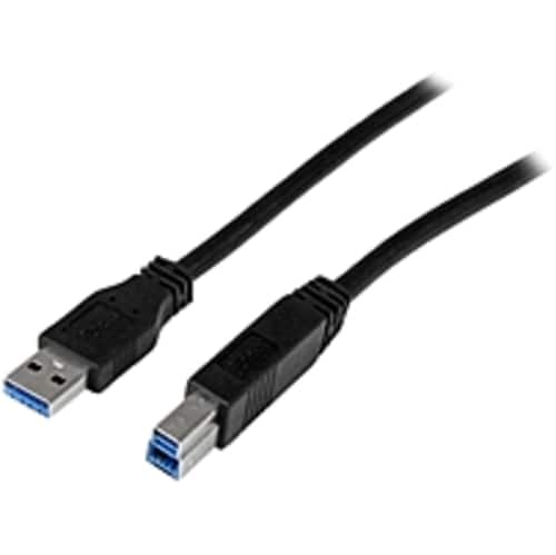 Startech - .com 2m (6 ft) Certified SuperSpeed USB 3.0 A to B Cable - M/M - USB for Card Reader, Notebook, Network Device, Storage - Black
