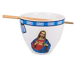 Boom Trendz - Bowl Bop Can I Get A Ramen? Japanese Dinnerware Set | 16-Ounce Bowl, Chopsticks - Blue